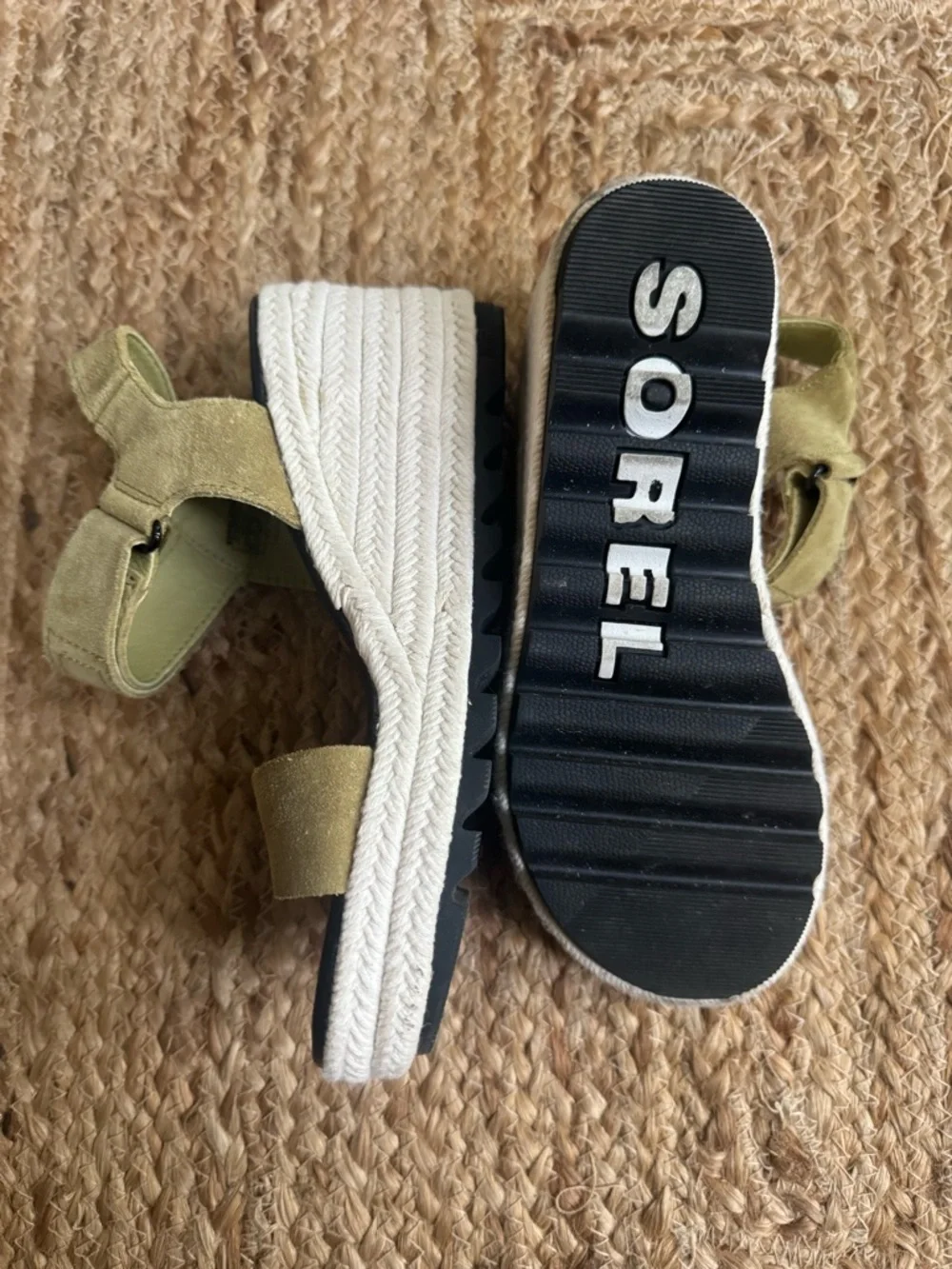Sorel Esprilles Wedge Sandals Olive Cameron Size 5.5